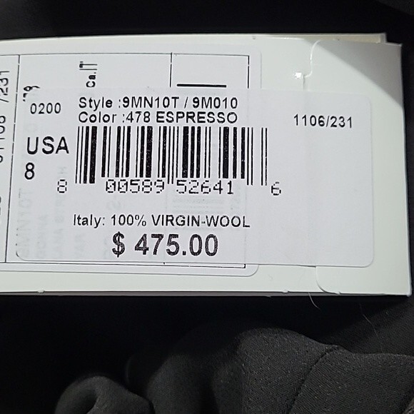 Armani Collezioni 100% Virgin-Wool Espresso Brown Skirt. NWT. Size 8. - Picture 12 of 16